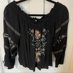 American eagle off the shoulder ruffled top
